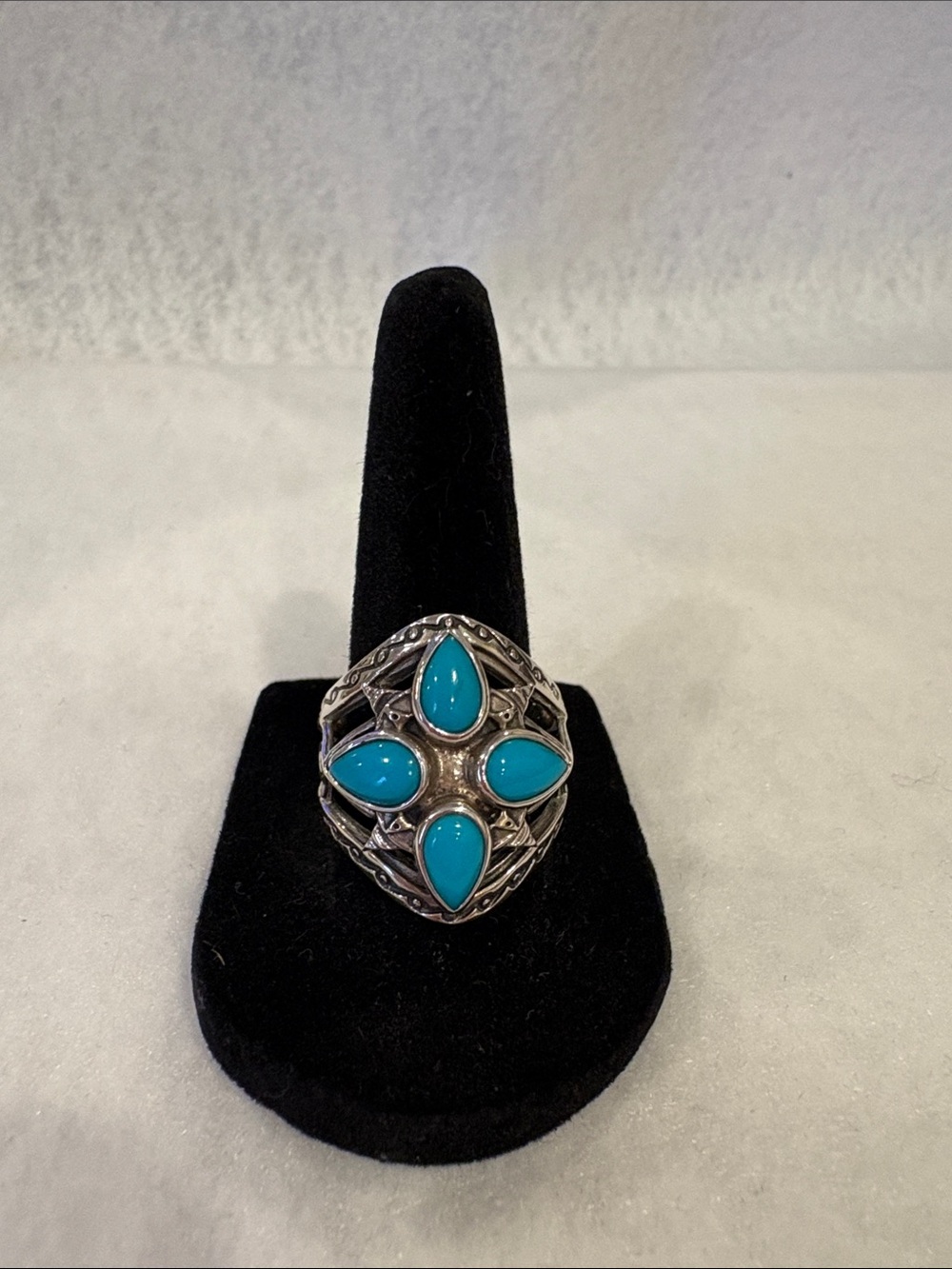 Turquoise Teardrop Statement Ring - Women Jewelry